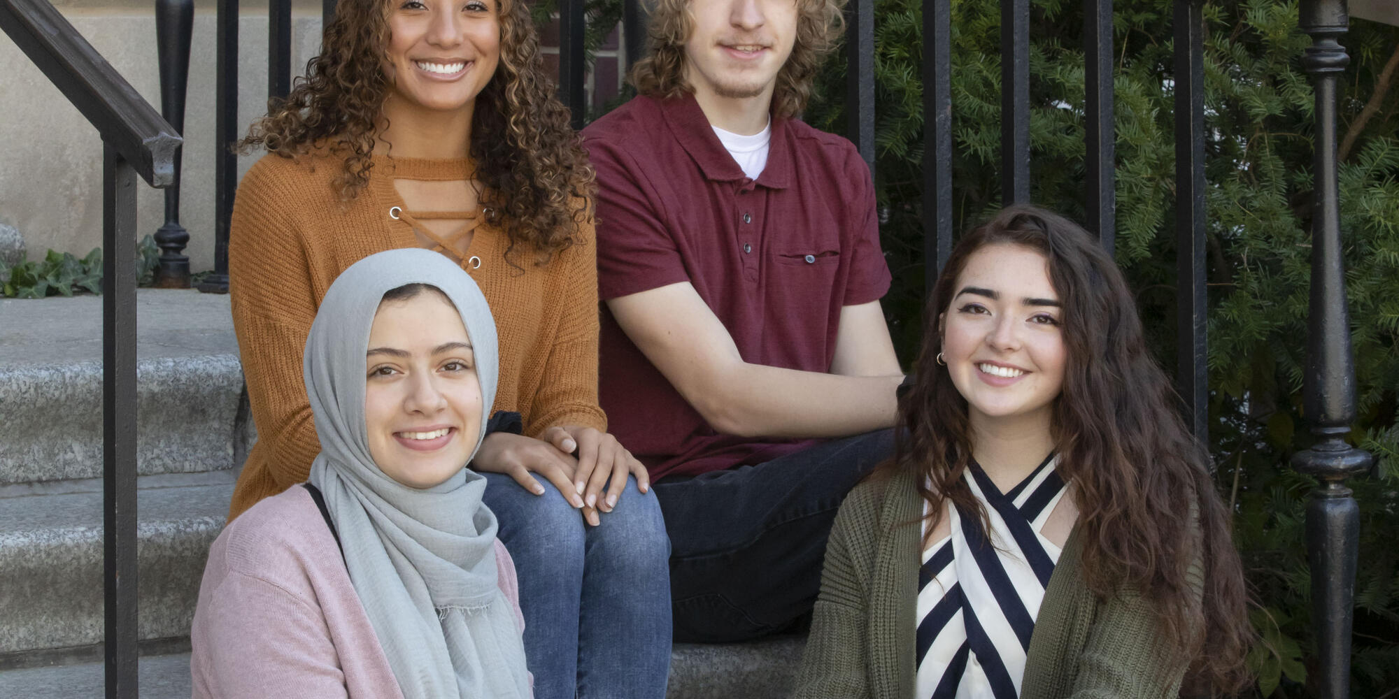 First-Generation Historians Leaving a Mark  - featured students (Yasmeen Ragab, Carmen Gutierrez, Johnna Jones, Jason Smith) 
