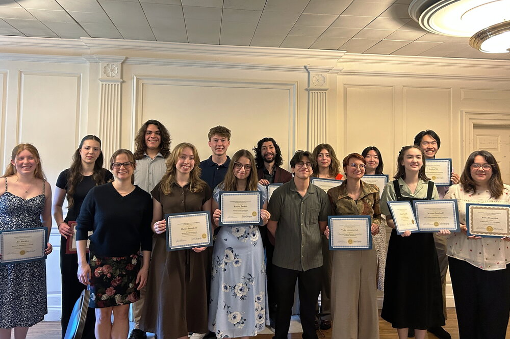 Undergraduate Award recipients stand in a group