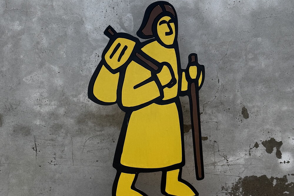 A trail marker on the Via Francigena trail