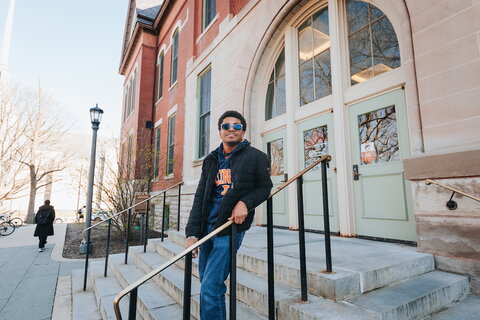 Student looking off into distance