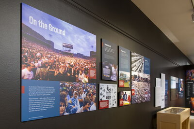 posters in the farm aid exhibit at spurlock.
