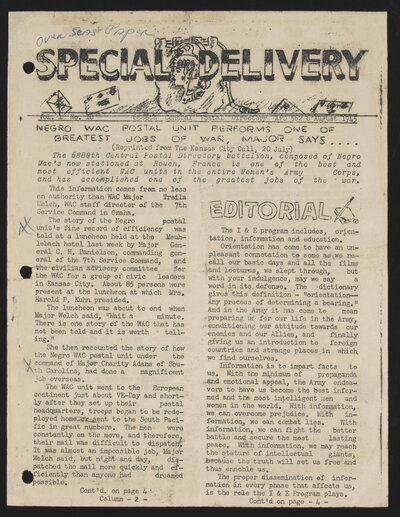 Special delivery newsletter. 