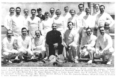 The 1956 United States Olympic fencing team.