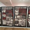 Panels of a museum exhibit describing the holocaust