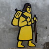 A trail marker on the Via Francigena trail