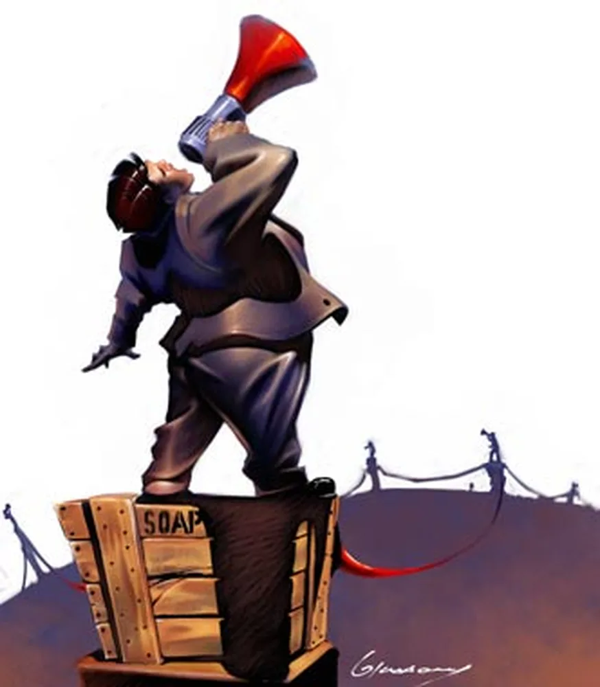 Man on soapbox