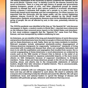 Faculty Statement Against Racism