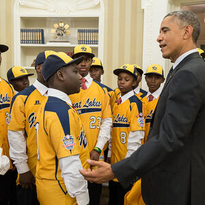  President Obama Welcomes the Jackie Robinson West All Stars to the White House