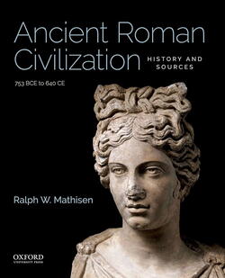 Book cover with Roman statue figure