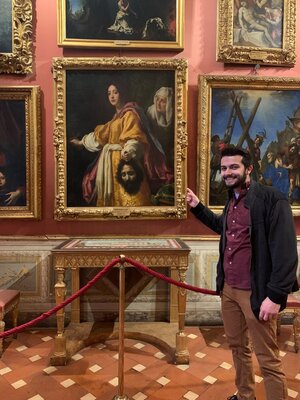 Michael in the Uffizi Gallery, Florence 