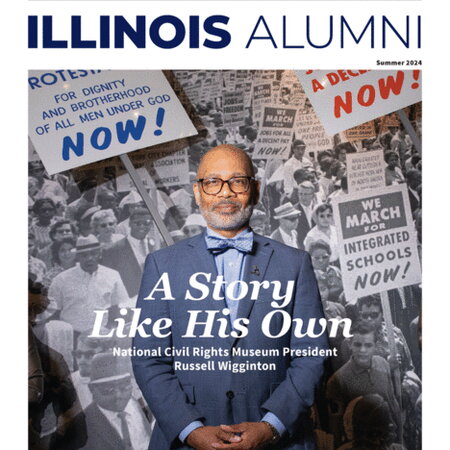 Russell Wigginton on the cover of Illinois Alumni magazine